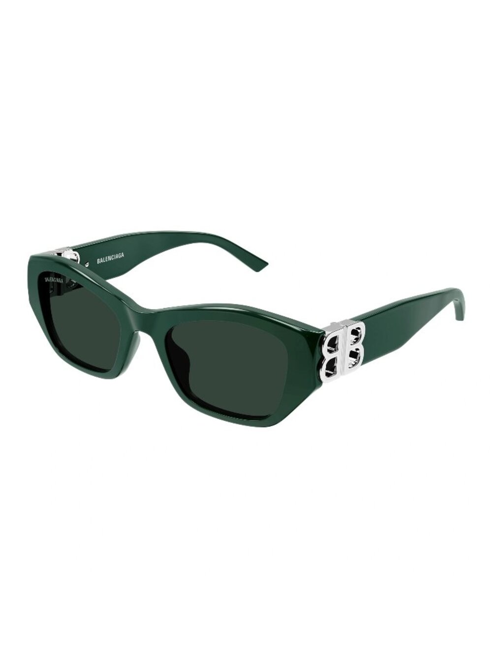 NEW BALENCIAGA SUNGLASSES BB0311SK 004 UNISEX GEOMETRIC GREEN EYEWEAR
